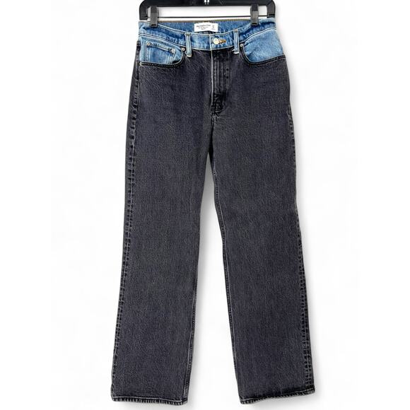 Abercrombie 27 / 4 Jeans 2Tone Denim 30" Inseam Womens Wide Straight Leg Women - Picture 1 of 5